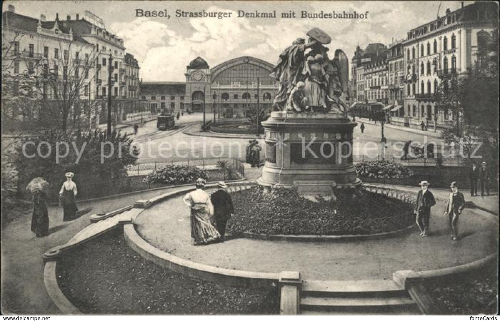 11755339 Basel BS Strassburger Denkmal Mit Bundesbahnhof Basel BS - Sonstige & Ohne Zuordnung