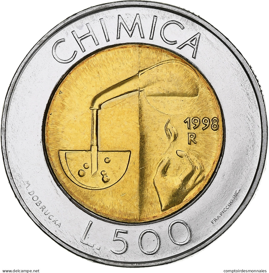 Saint Marin , 500 Lire, Chimica, 1998, Rome, Bimétallique, SPL+, KM:383 - San Marino