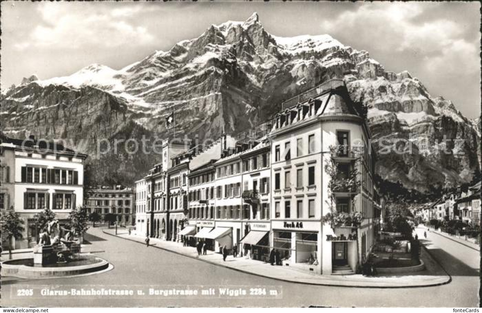 11751189 Glarus GL Bahnhof Und Bergstrasse Mit Wiggis Glarus - Other & Unclassified