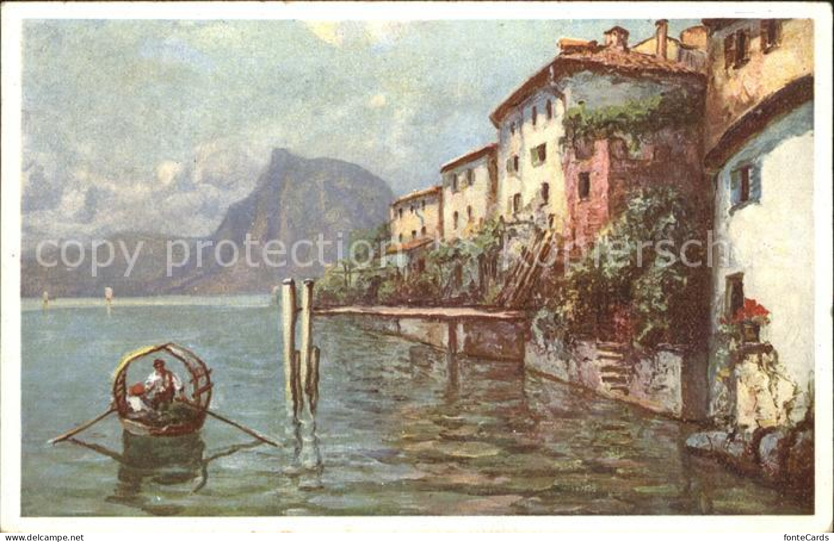 11742849 Gandria Lago Di Lugano Motivo Del Pittore Usadel Gandria - Sonstige & Ohne Zuordnung