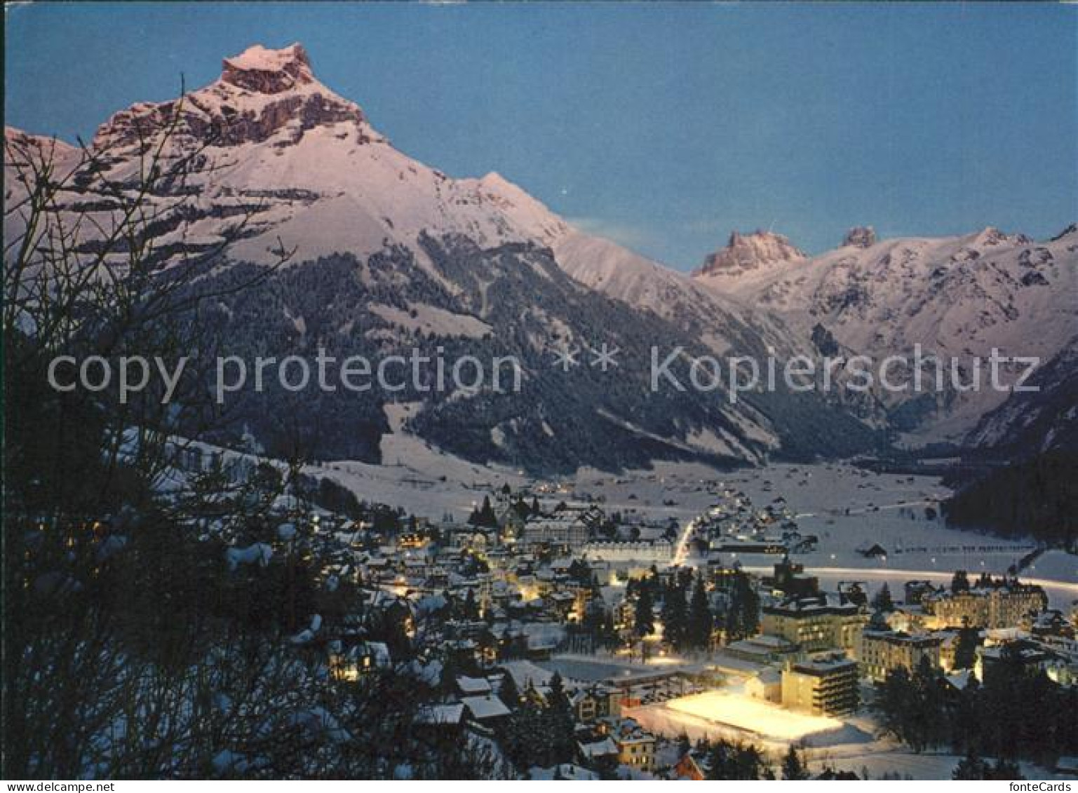 11718799 Engelberg OW Mit Hahnen Und Spann?rter Bei Nacht Engelberg - Other & Unclassified