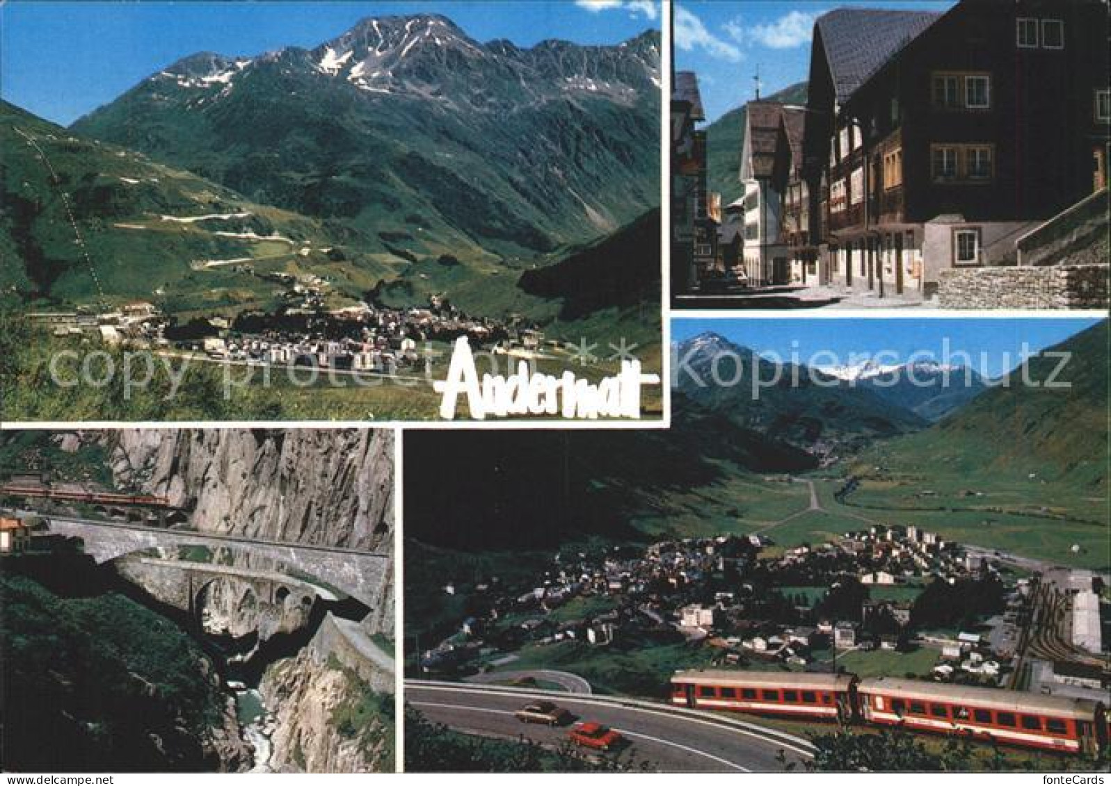 11715697 Andermatt Totalansicht Dorfpartien Eisenbahn Viadukt  Andermatt - Other & Unclassified