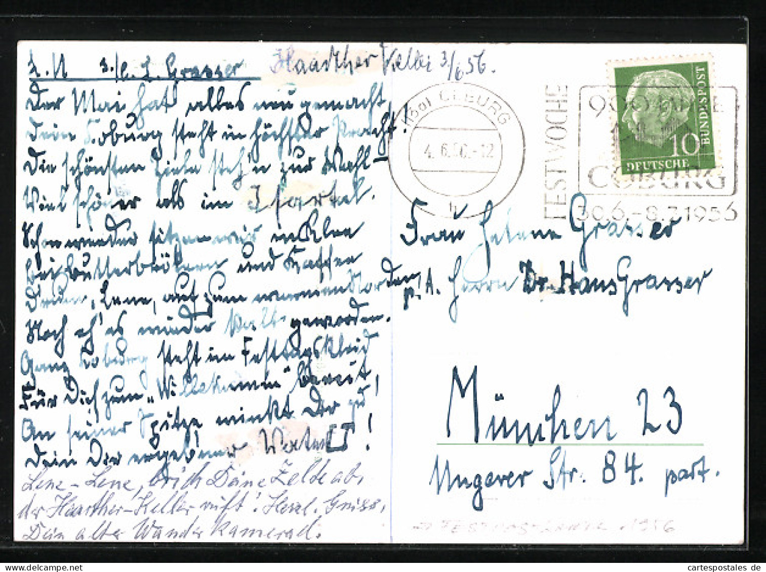 AK Coburg, Festpostkarte 1956, 900 Jahrfeier  - Coburg