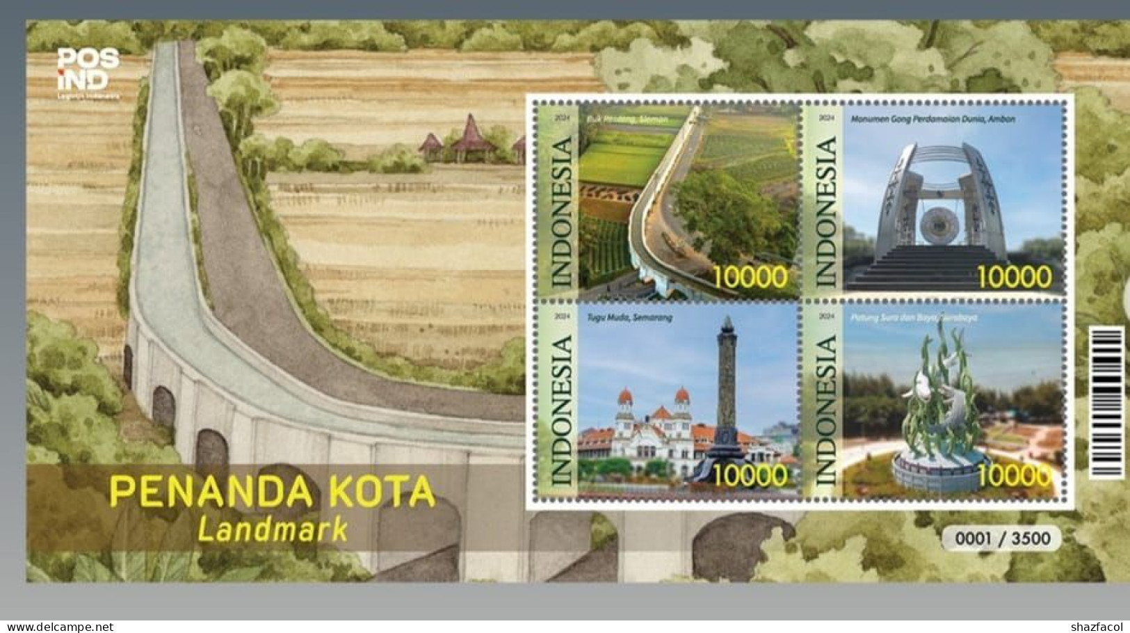 Indonesia Indonesie 2024 Stamp Miniature Sheet MS Land Mark Penanda Kota New - Indonesië