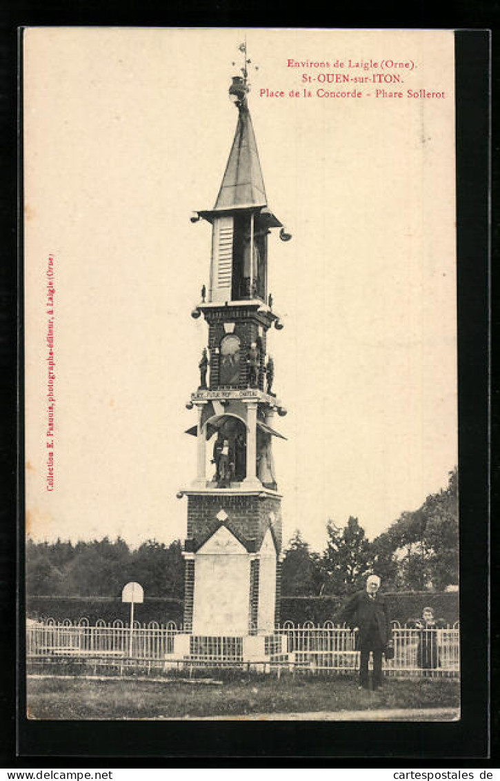 CPA St-Ouen-sur-Iton, Place De La Concorde, Phare Sollerot  - Other & Unclassified