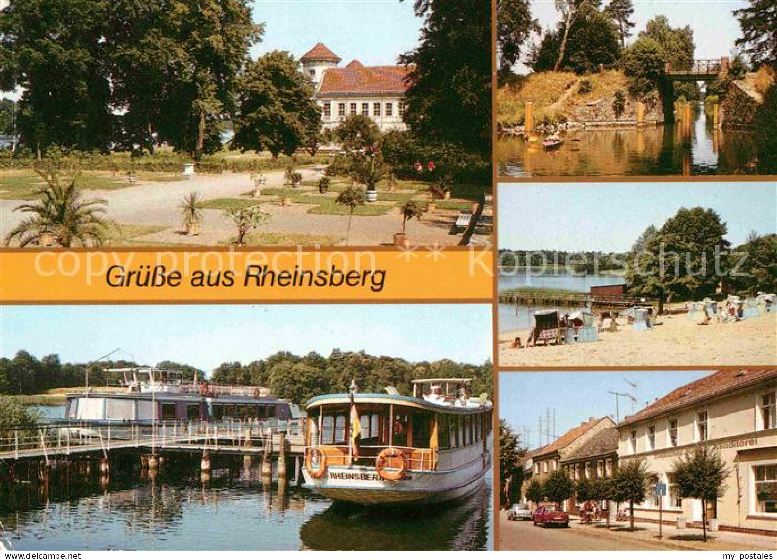 72650974 Rheinsberg Orangerieparterre Schlosspark Anlegestelle Weisse Flotte Sch - Zechlinerhütte