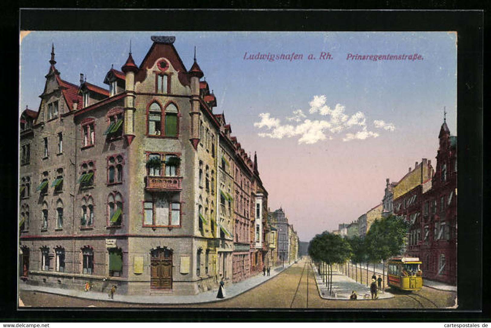 AK Ludwigshafen A. Rh., Strassenbahn In Der Prinzregentenstrasse  - Strassenbahnen