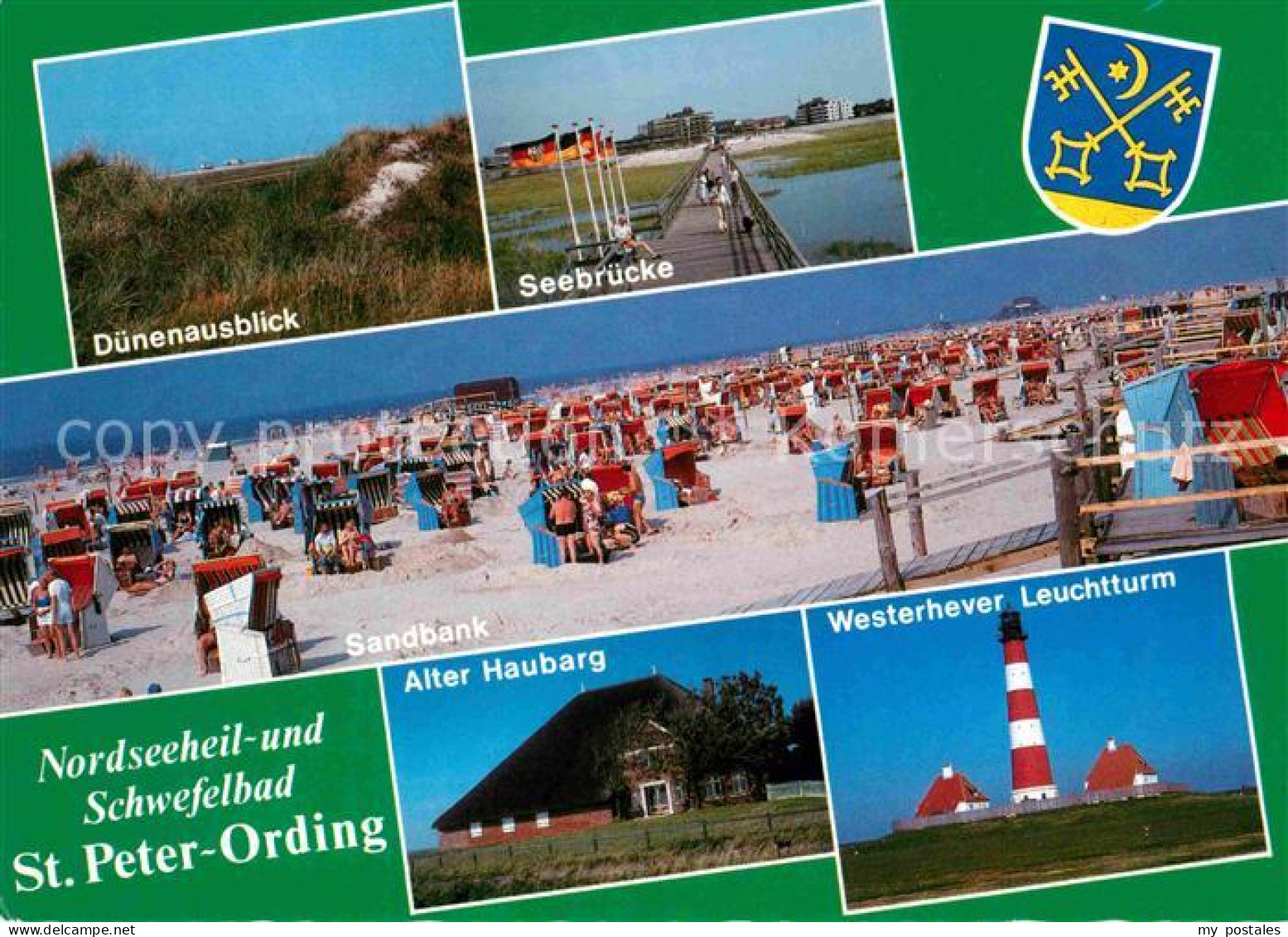 72650935 St Peter-Ording Duenen Seebruecke Sandbank Strand Alter Haubarg Westerh - St. Peter-Ording