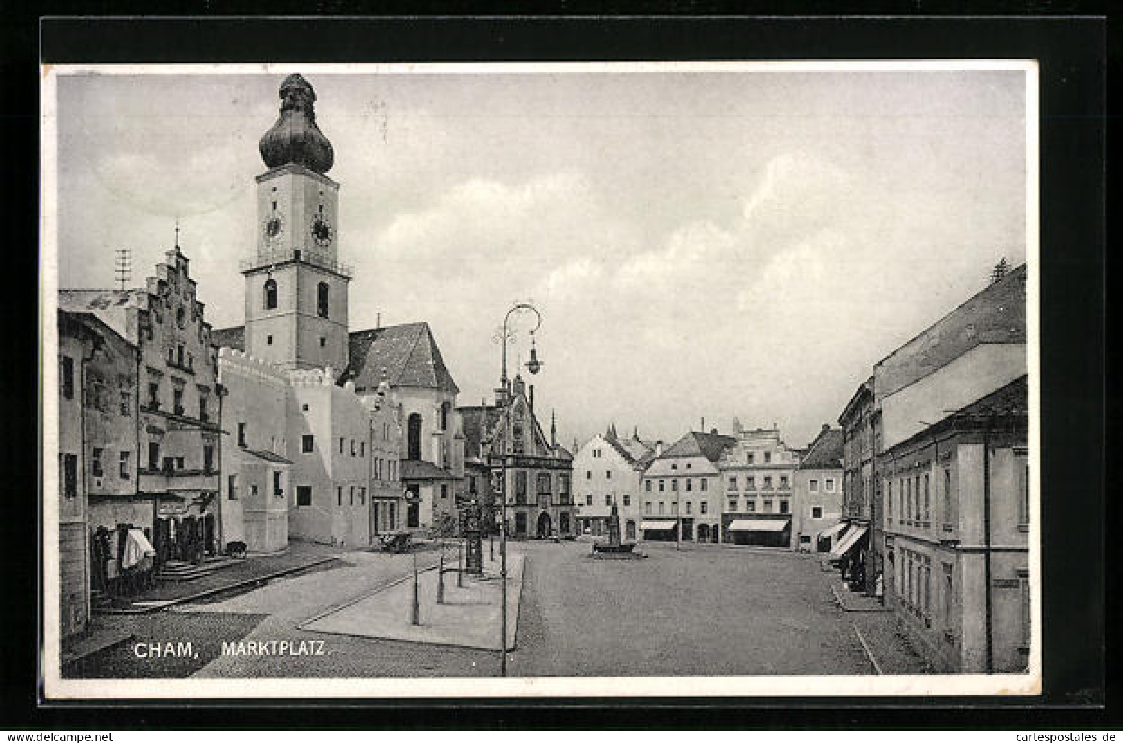 AK Cham, Blick über Den Marktplatz  - Cham