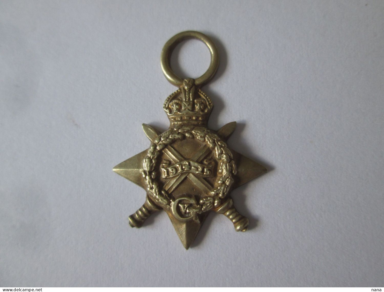 Medaille Miniature Victoire Etoile Britanique 1914-15 PGM/WW1 British 1914-15 Star Miniature Medal Victory,size:23x18 Mm - United Kingdom