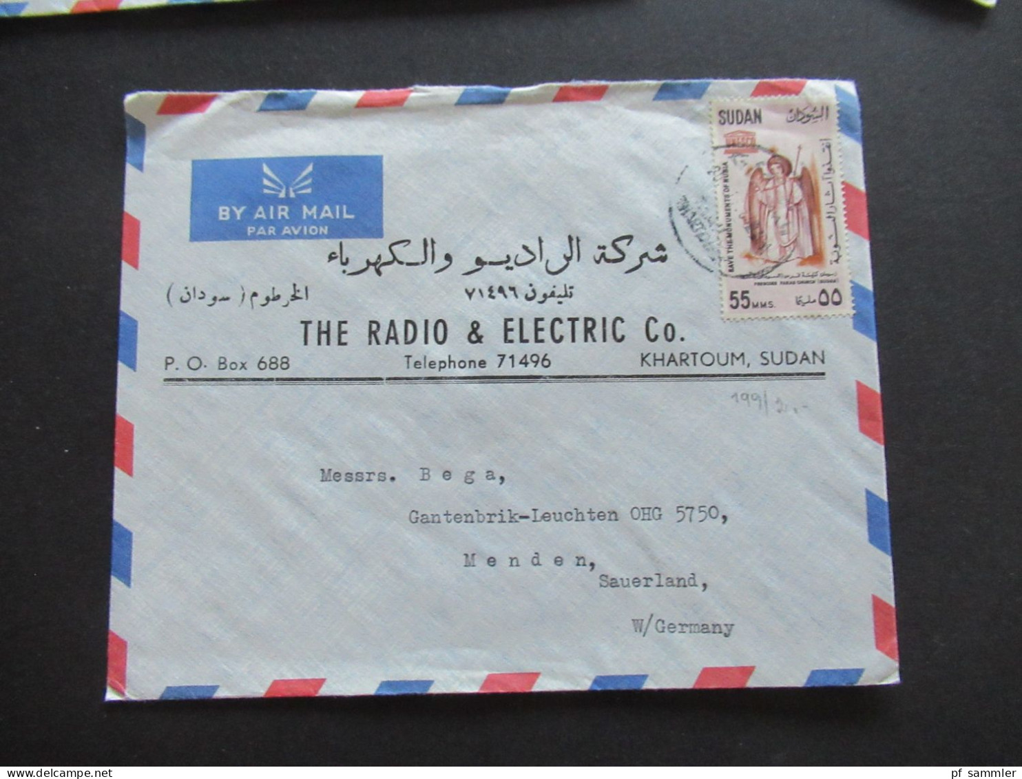 Afrika Sudan 1964 4 Belege Air Mail / Luftpost Firmenumschläge The Radio & Electric Co. Khartoum Sudan Auslandsbriefe - Sudan (1954-...)