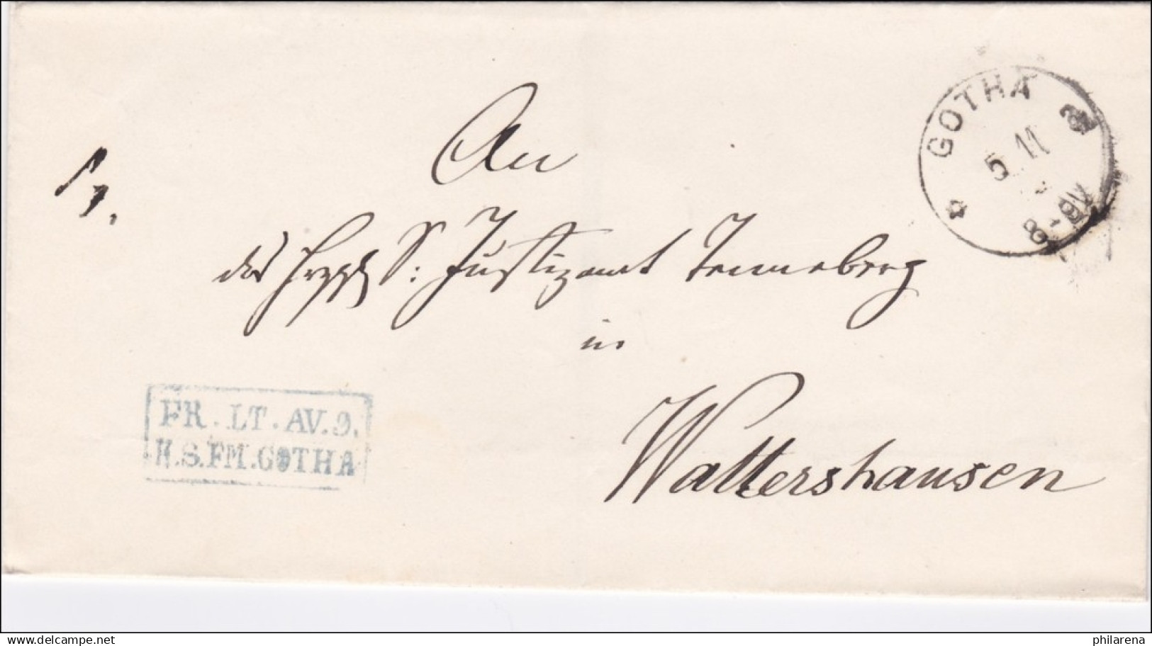 Gotha Nach Wattershausen 1876 - Lettres & Documents