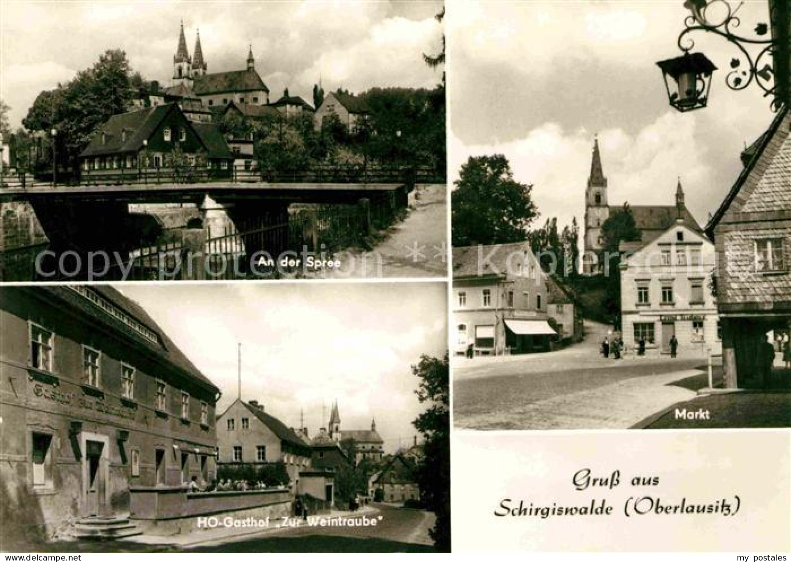 72643946 Schirgiswalde Partie An Der Spree Markt Kirche HO Gasthof Zur Weintraub - Autres & Non Classés