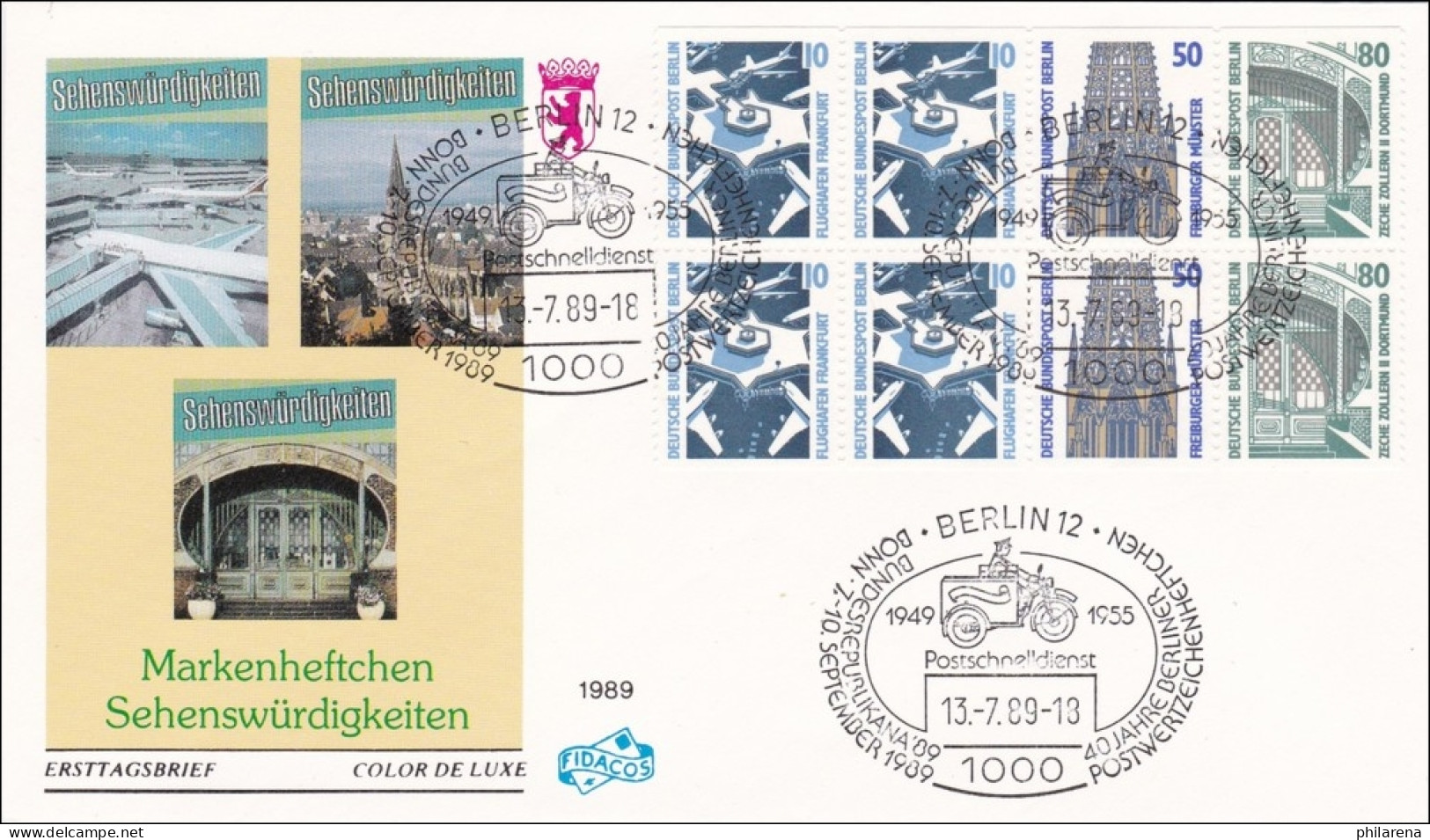 FDC Markenheftchen Sehenswürdigkeiten 1989 - Postzegelboekjes