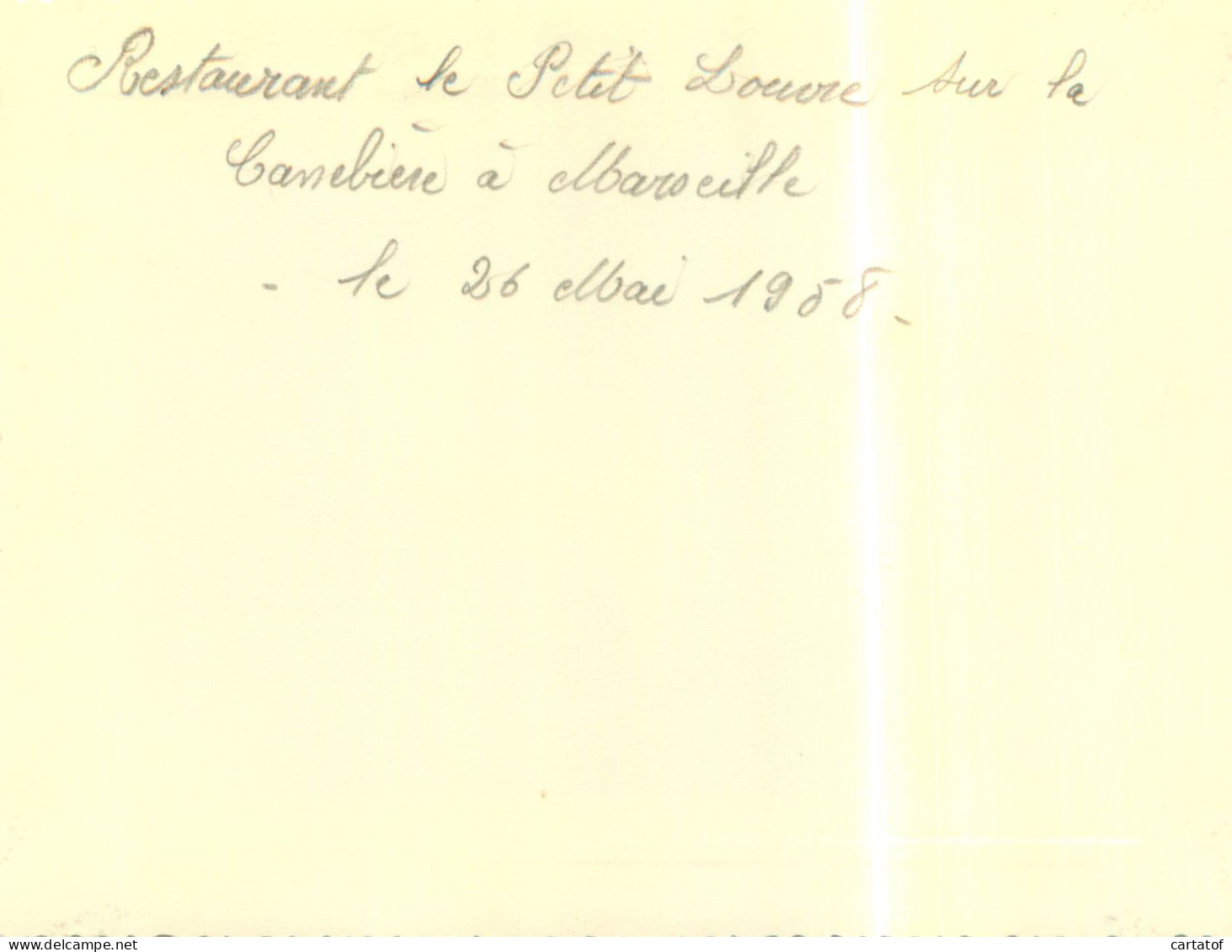 à La Terrasse Du Restaurant LE PETIT LOUVRE Sur La Canebère MARSEILLE 1958 - Unclassified