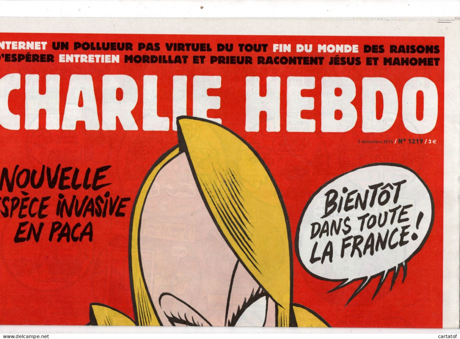 CHARLIE HEBDO N° 1219 . Décembre 2015 - Humor