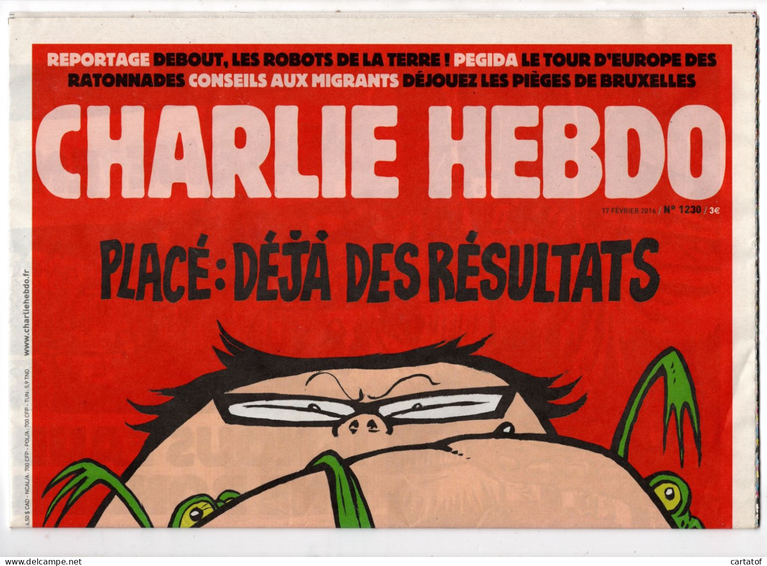 CHARLIE HEBDO N° 1230 .  Février 2016 - Humour