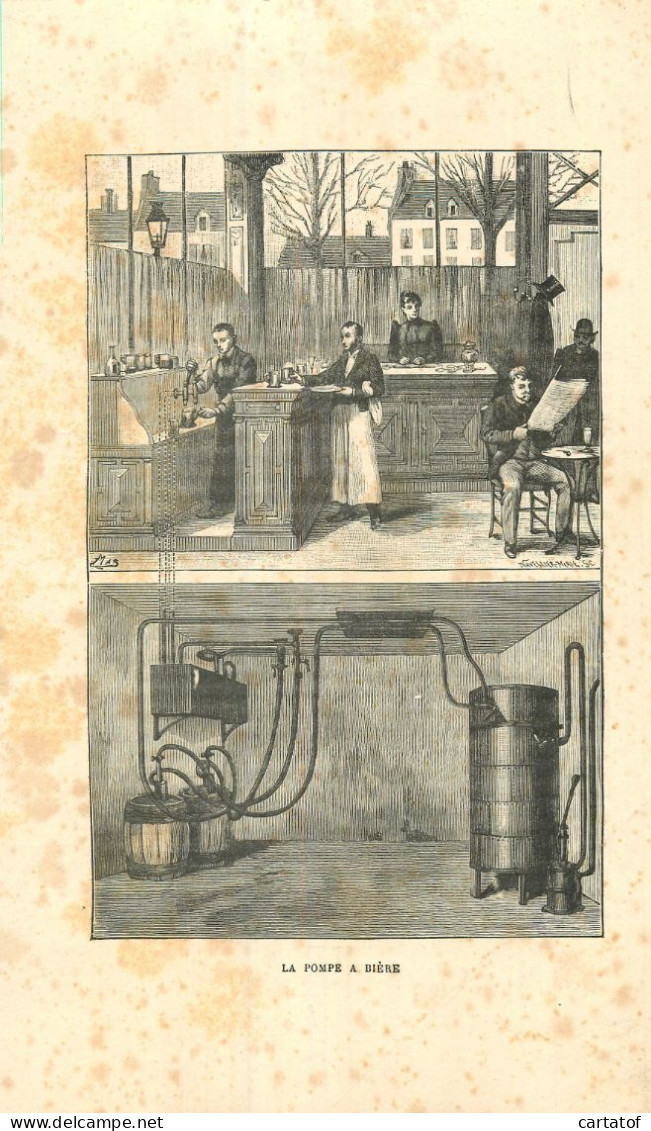 Image (litho) LA POMPE A BIERE . Illustration E. MAS . Texte Explicatif Au Dos - Sonstige & Ohne Zuordnung