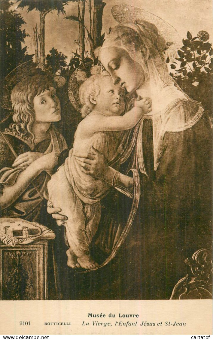 Musée Du LOUVRE . La Vierge, L'Enfant Jésus Et St-Jean . BOTTICELLI - Paintings