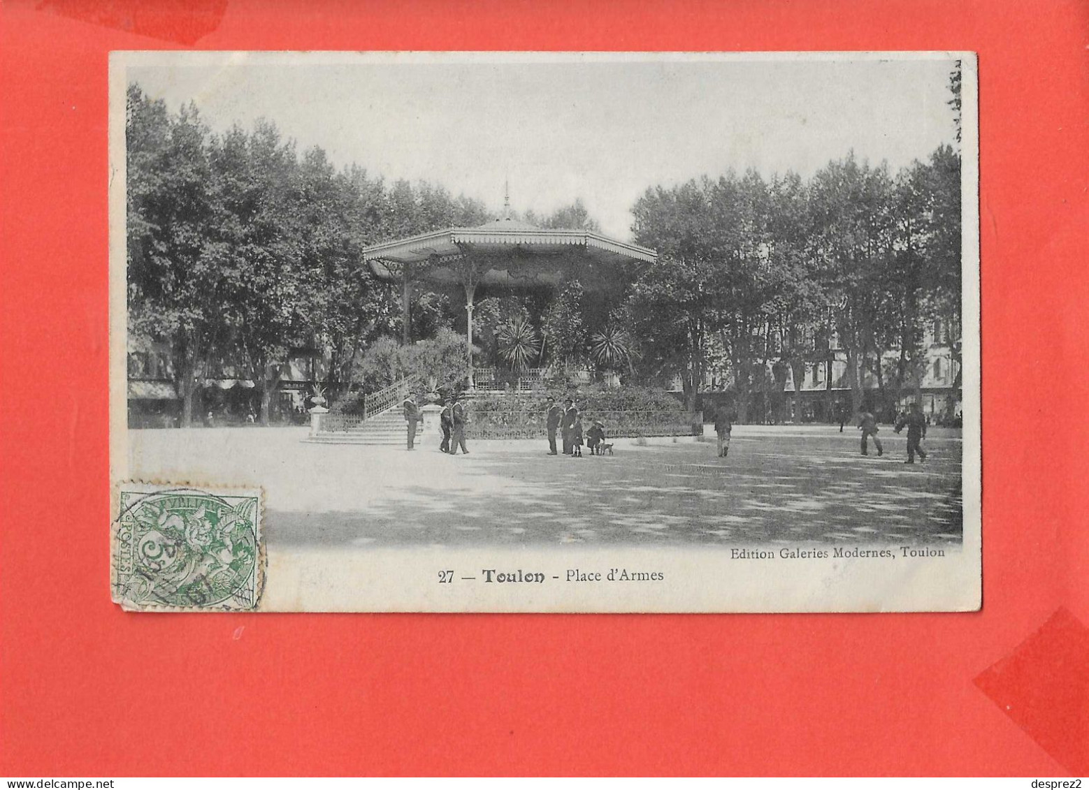 83 TOULON Cpa Animée Place D ' Armes Et Kiosque        27 Edit G M - Toulon