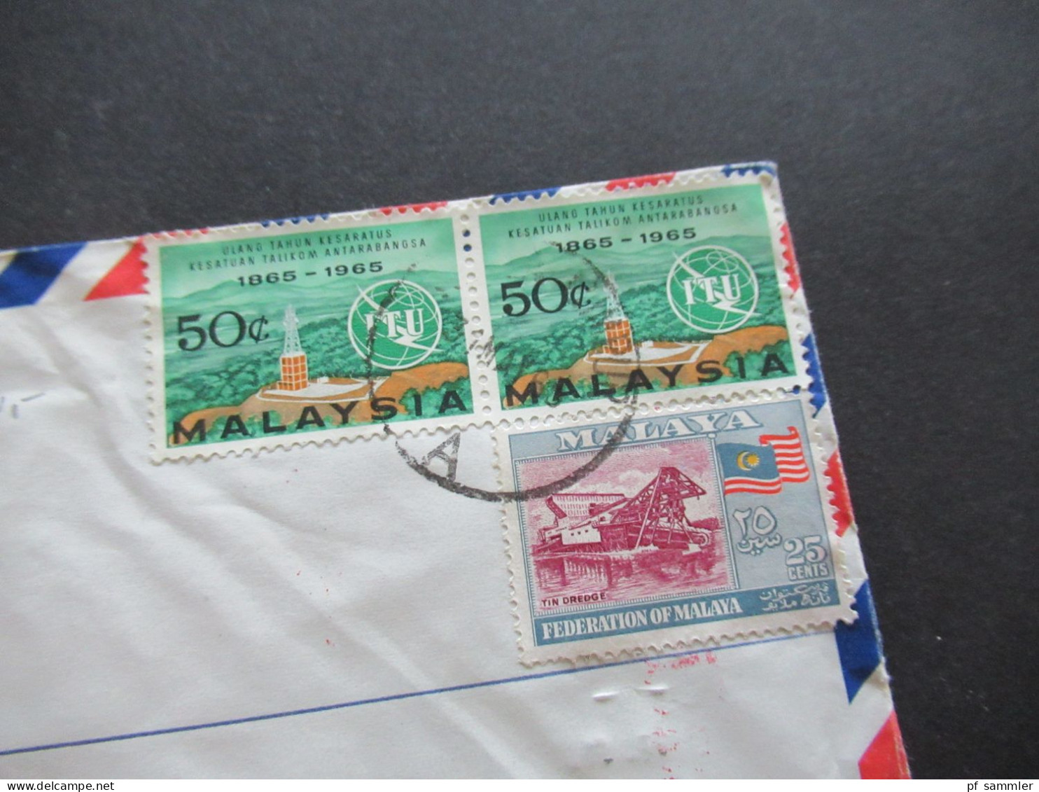 Asien Malaysia 1963 / 1964 Air Mail Luftpost 6 Belege 1x Registered Kuala Lumpur A Abs. Guenter Linau Police Co-operativ - Malaysia (1964-...)