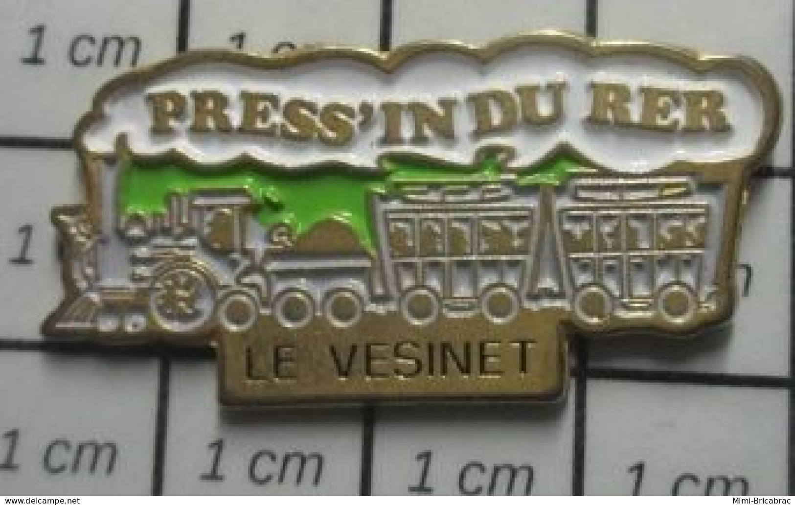 912B Pin's Pins / Beau Et Rare / TRANSPORTS / TRAIN A VAPEUR LE VESINET PRESS'IN DU RER - Transportation