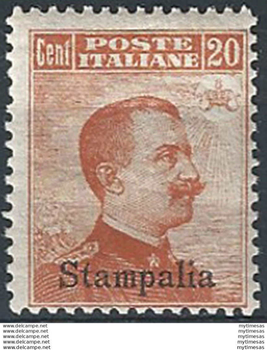 1917 Egeo Stampalia 20c. Arancio MNH Sassone N. 9 - Autres & Non Classés