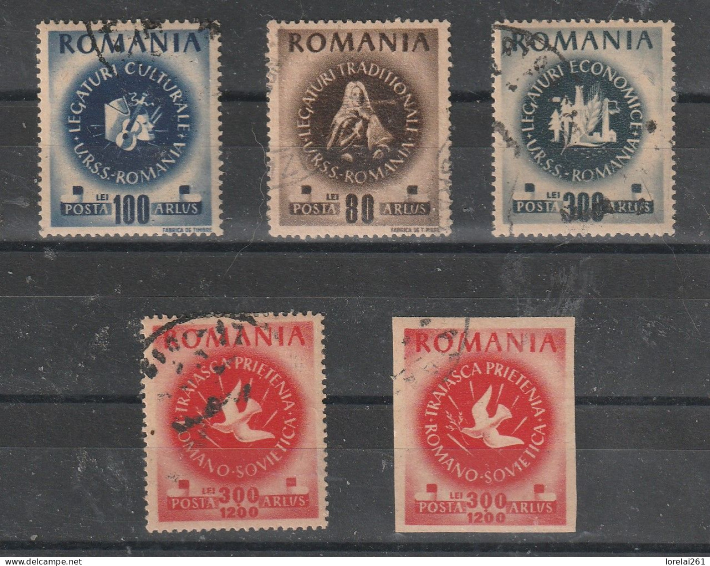 1946 - Amitie Roumano-sovietique Mi 1008A/1011A/B - Gebraucht