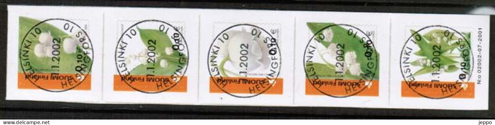 2002 Finland, 0,10 5-strip Fine Used. - Used Stamps