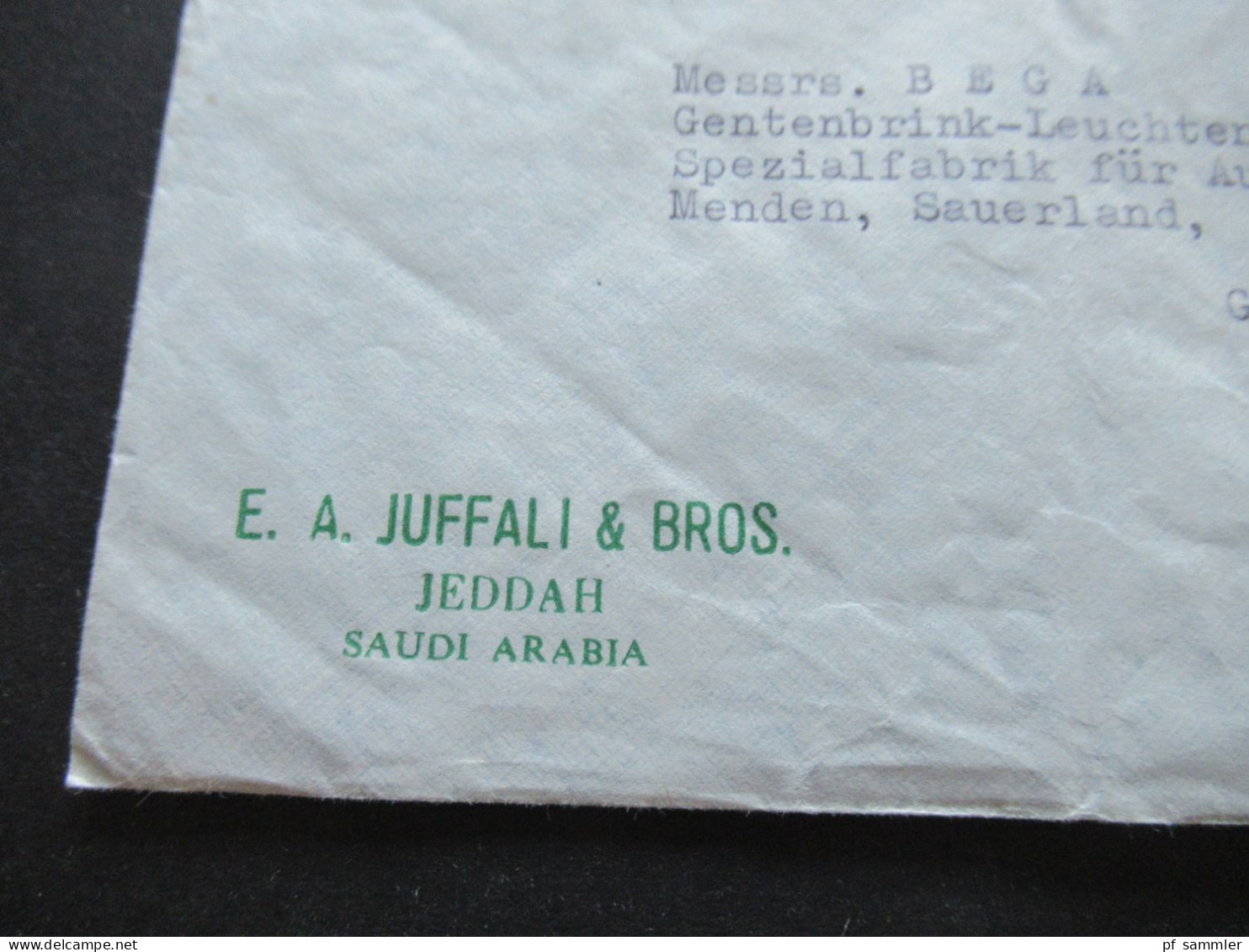 Asien Saudi Arabia um 1963 2x Firmenumschläge Juffali Bros. Air Mail / Luftpost insg. 3 Belege und 1 Briefstück!!