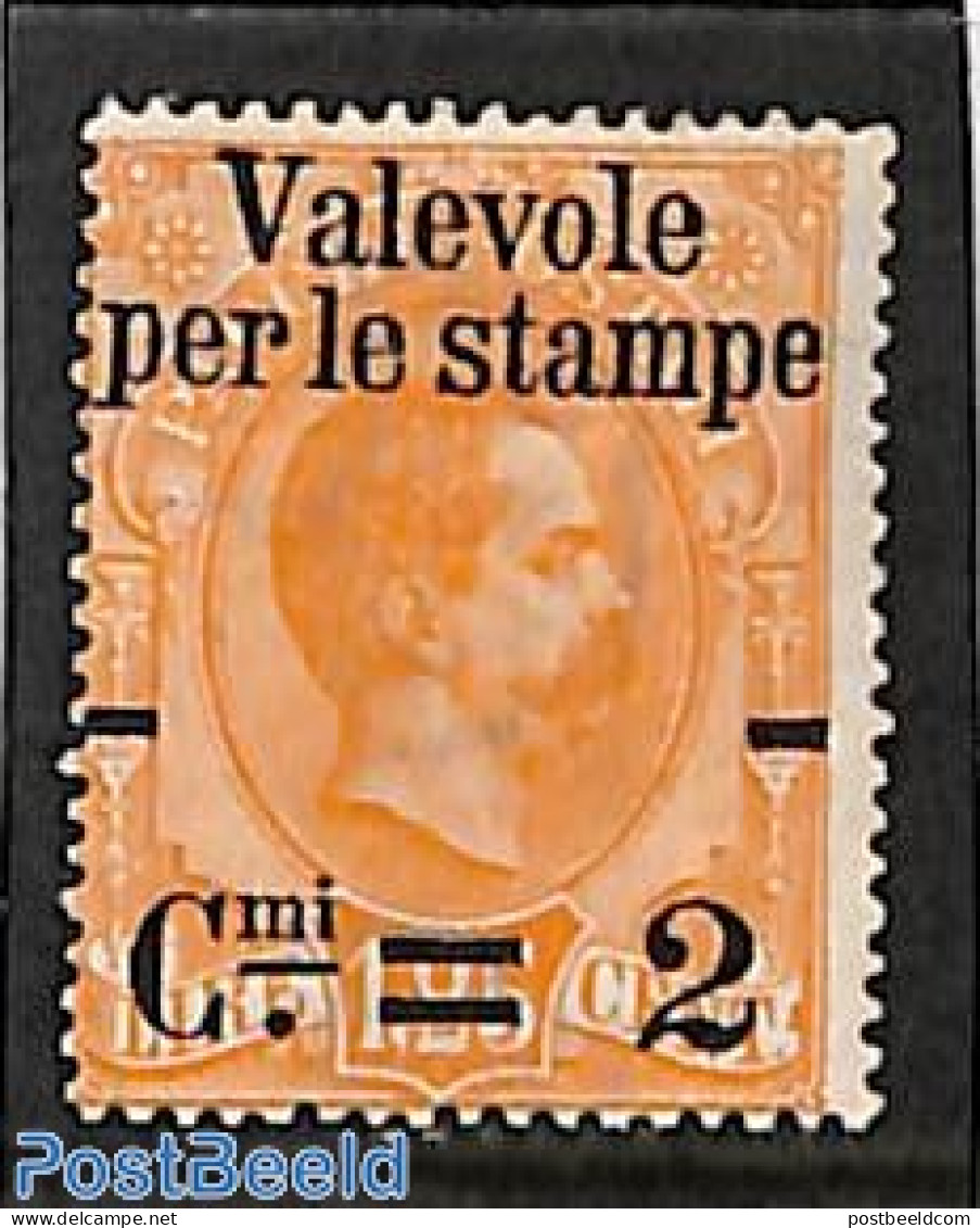 Italy 1890 2c On 1.25, Stamp Out Of Set, Unused (hinged) - Altri & Non Classificati