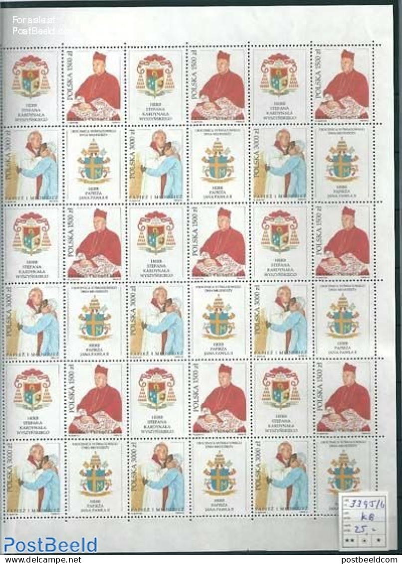 Poland 1992 Wyzinski/Pope M/s, Mint NH, Religion - Religion - Neufs