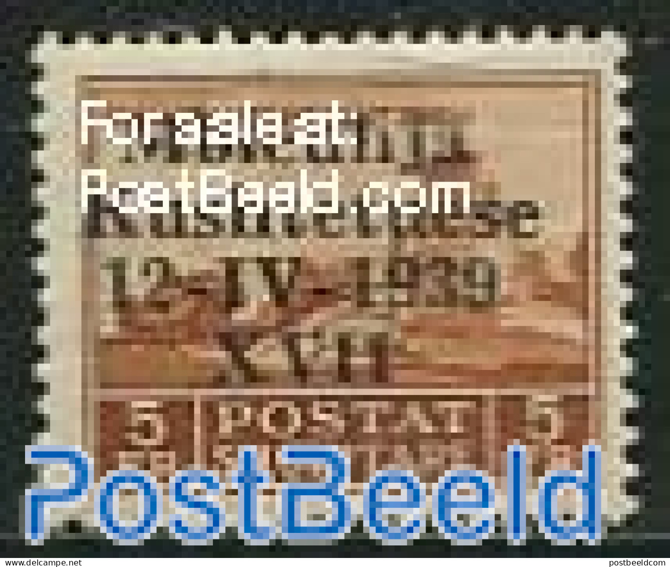 Albania 1939 5Fr, Stamp Out Of Set, Unused (hinged) - Albania