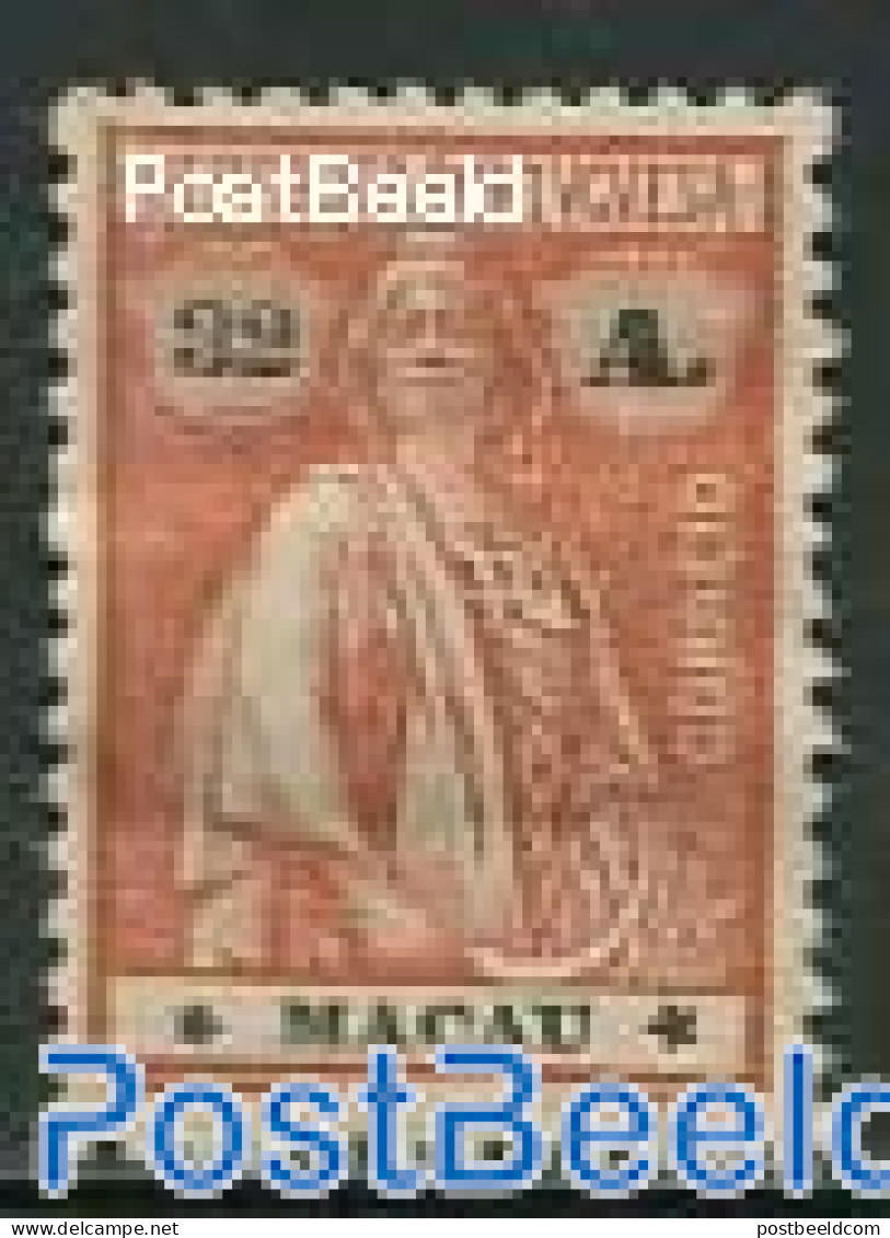 Macao 1923 32A Redorange/Black, Stamp Out Of Set, Unused (hinged) - Nuovi