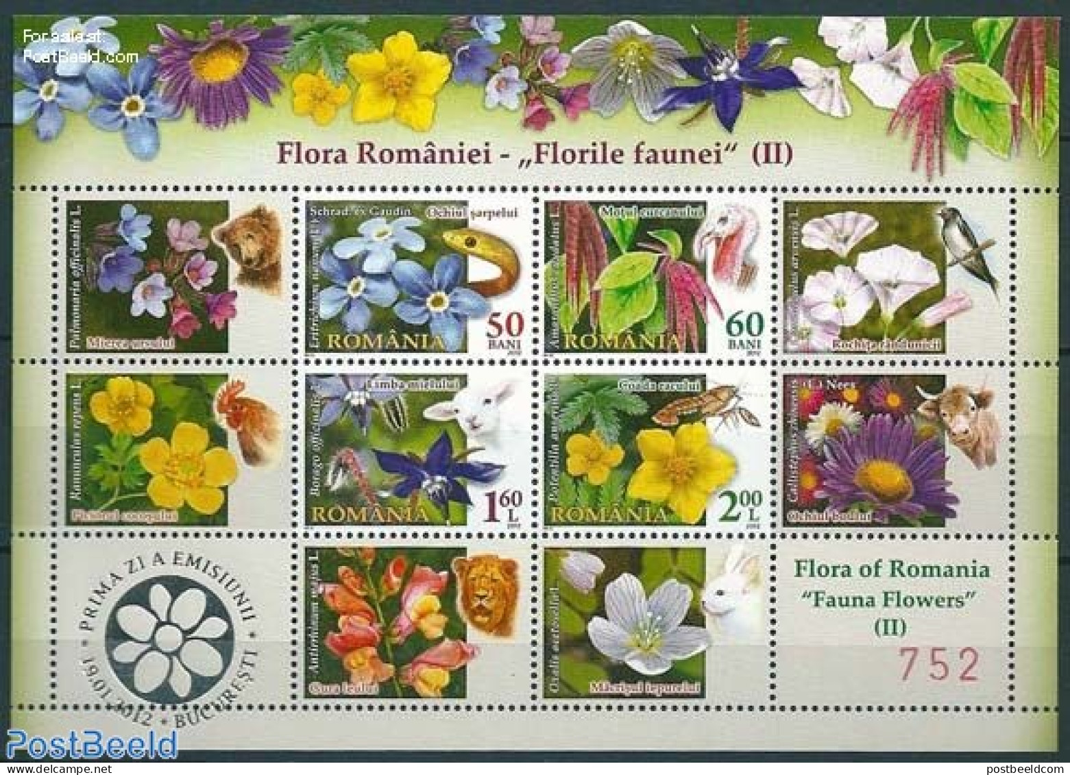 Romania 2012 Flowers S/s, Mint NH, Nature - Flowers & Plants - Unused Stamps