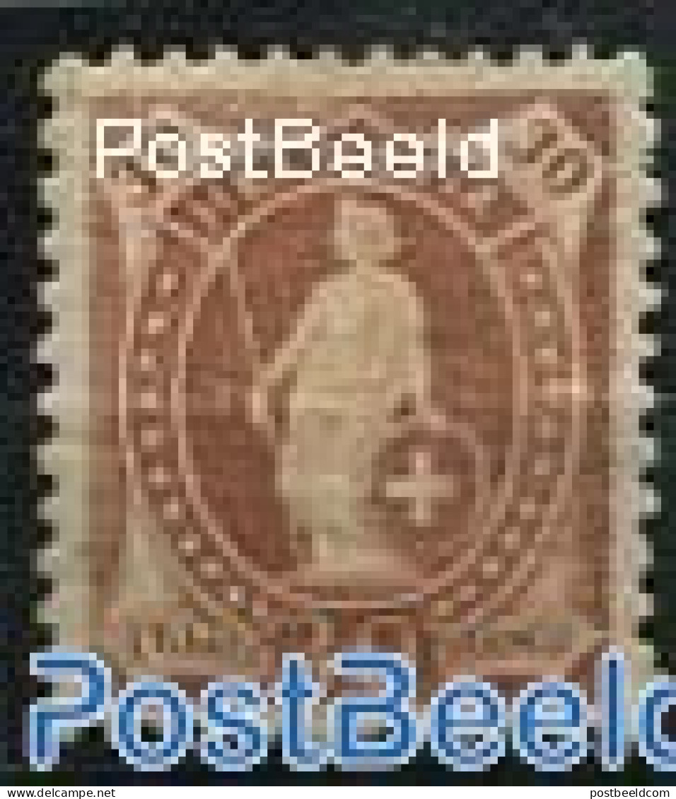 Switzerland 1882 30c, Redbrown, Perf. 11.75:11.25, Unused (hinged) - Neufs