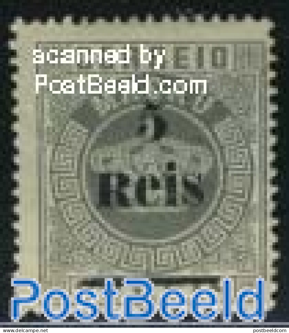 Macao 1887 5R On 80R Grey, Perf. 13.5, Stamp Out Of Set, Unused (hinged) - Unused Stamps