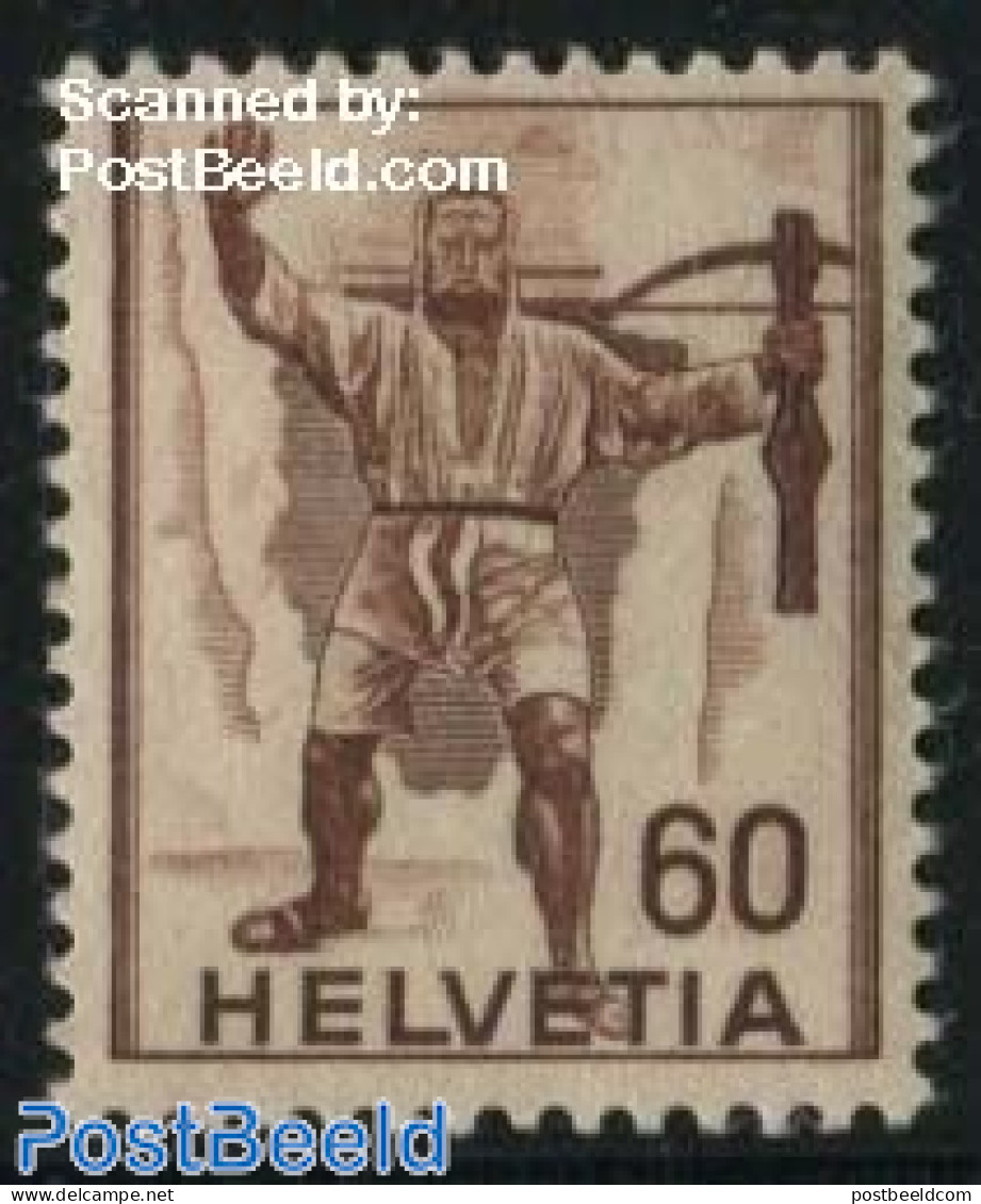 Switzerland 1941 60c, Stamp Out Of Set, Mint NH - Unused Stamps