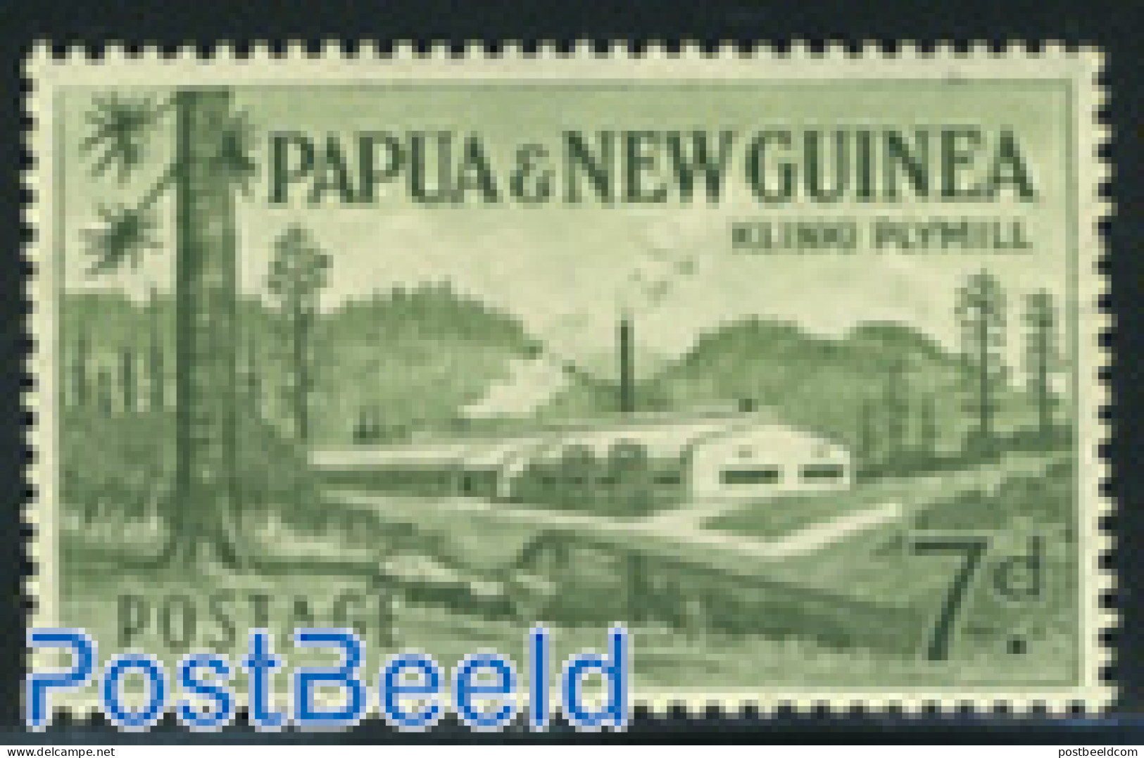 Papua New Guinea 1952 7p, Stamp Out Of Set, Mint NH, Various - Industry - Usines & Industries