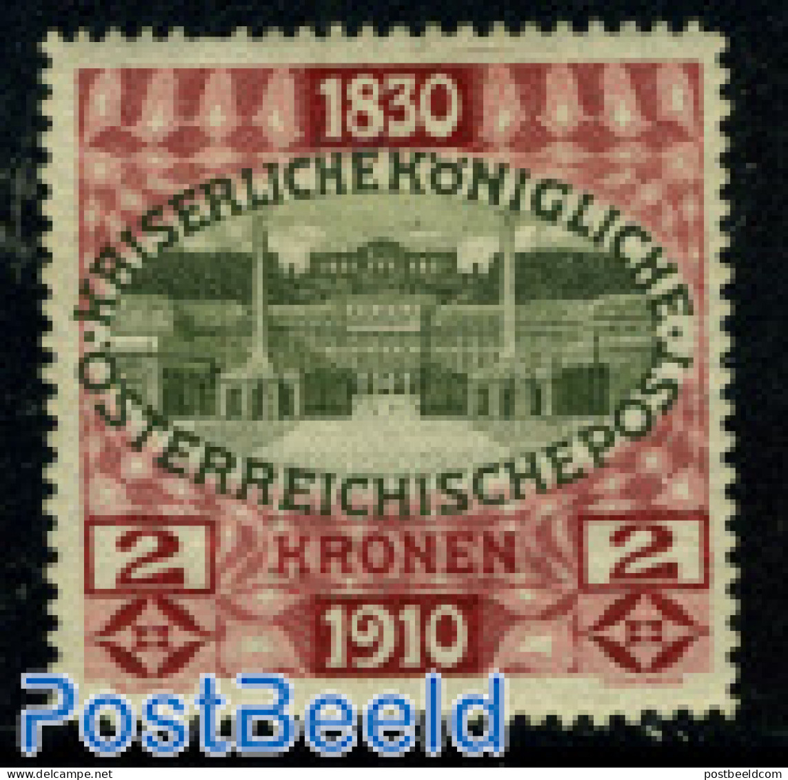 Austria 1910 2Kr, Stamp Out Of Set, Unused (hinged) - Neufs