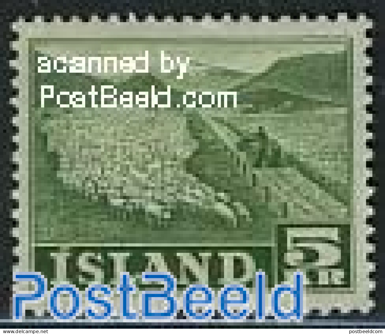 Iceland 1950 5Kr, Sheeps, Stamp Out Of Set, Unused (hinged), Nature - Various - Cattle - Textiles - Ongebruikt
