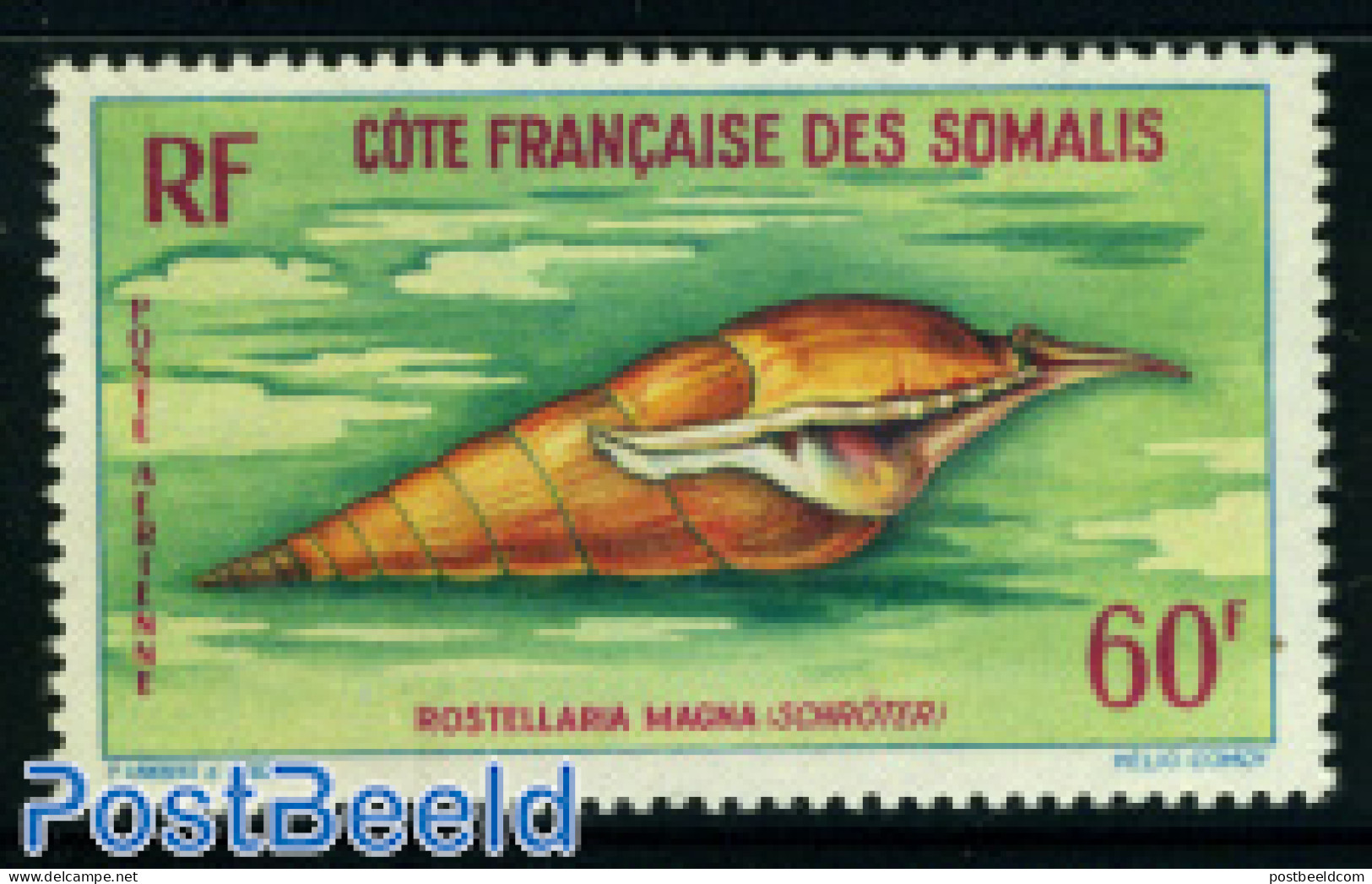 French Somalia 1962 60F, Stamp Out Of Set, Mint NH, Nature - Shells & Crustaceans - Maritiem Leven