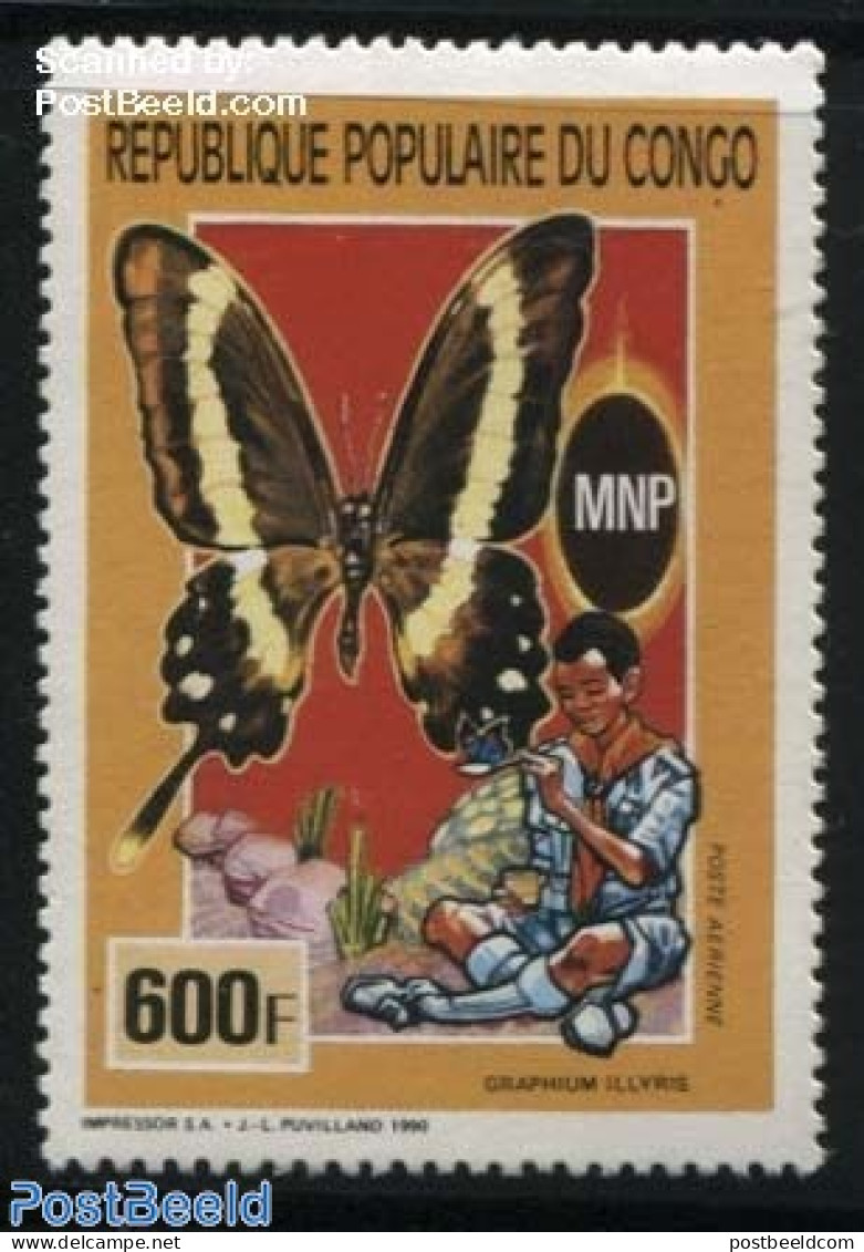 Congo Republic 1991 600F, Stamp Out Of Set, Mint NH, Nature - Butterflies - Altri & Non Classificati