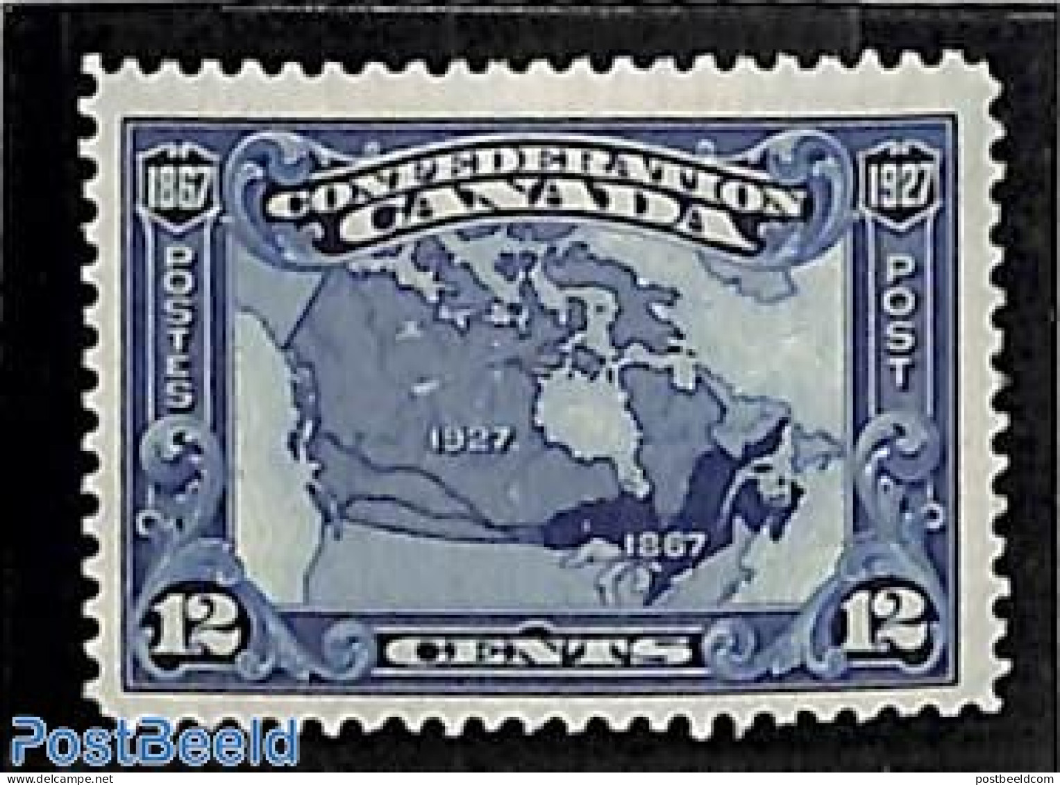 Canada 1927 12c, Stamp Out Of Set, Unused (hinged), Transport - Various - Railways - Maps - Ongebruikt