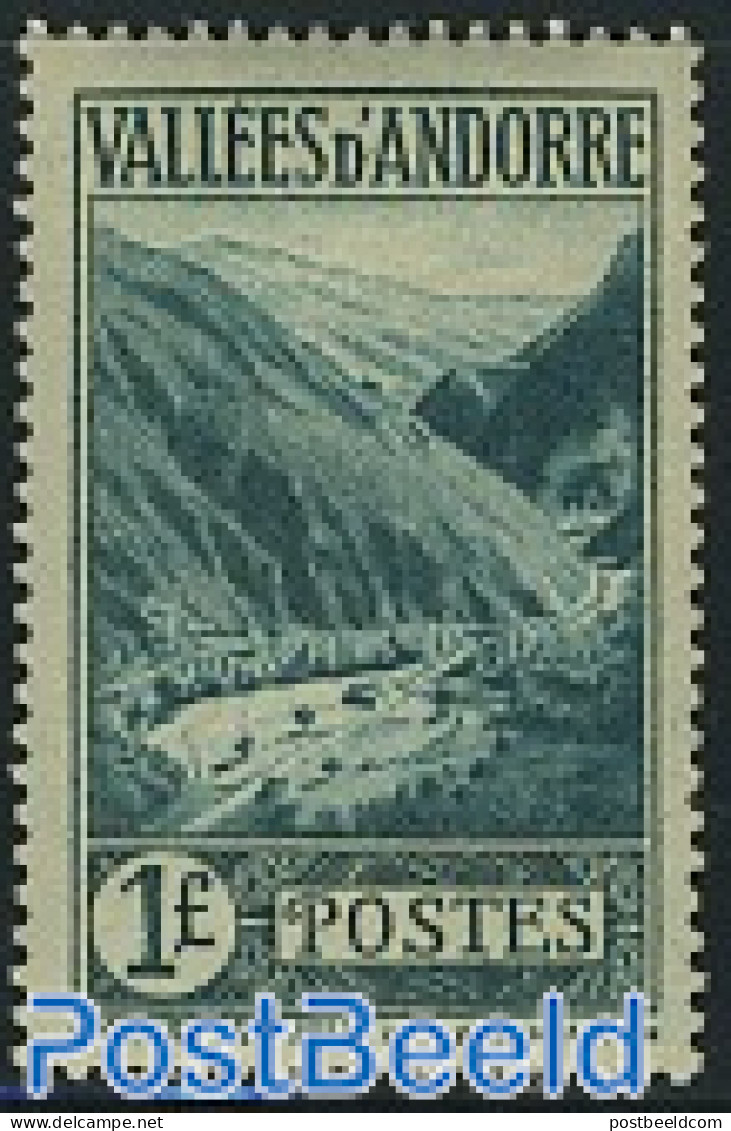 Andorra, French Post 1932 1F, Stamp Out Of Set, Unused (hinged) - Unused Stamps