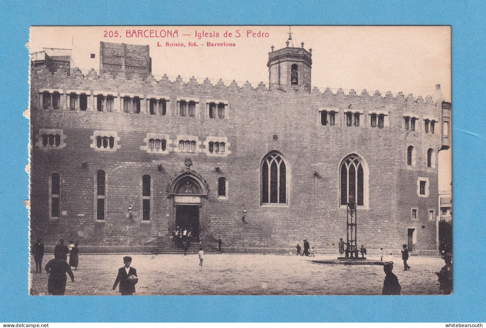 640 SPAIN ESPAÑA BARCELONA IGLESIA DE SAN PEDRO CHURCH ST PETER REAL PHOTO POSTCARD RARE - Barcelona