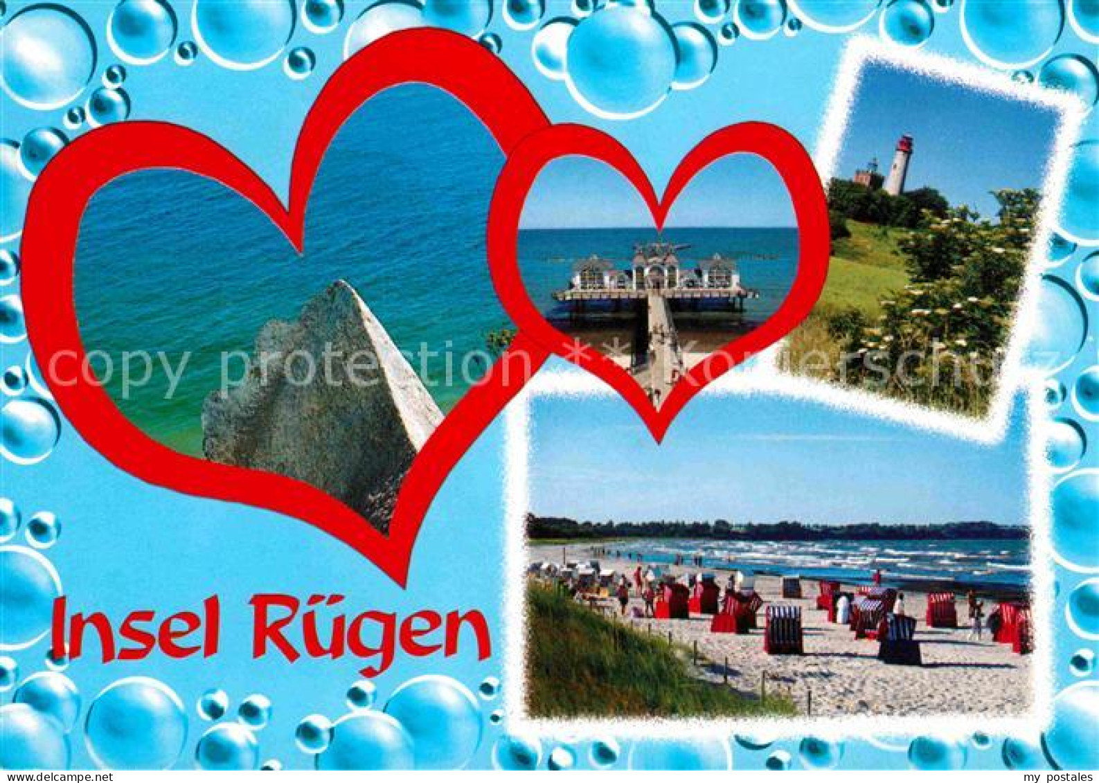 72640426 Insel Ruegen Strand Leuchtturm Seebruecke Kreidefelsen Herzen Bergen - Other & Unclassified