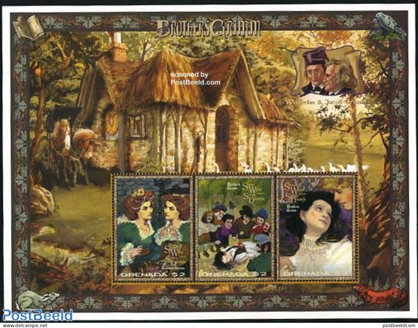 Grenada 1997 Grimm Brothers 3v M/s, Mint NH, Art - Fairytales - Contes, Fables & Légendes