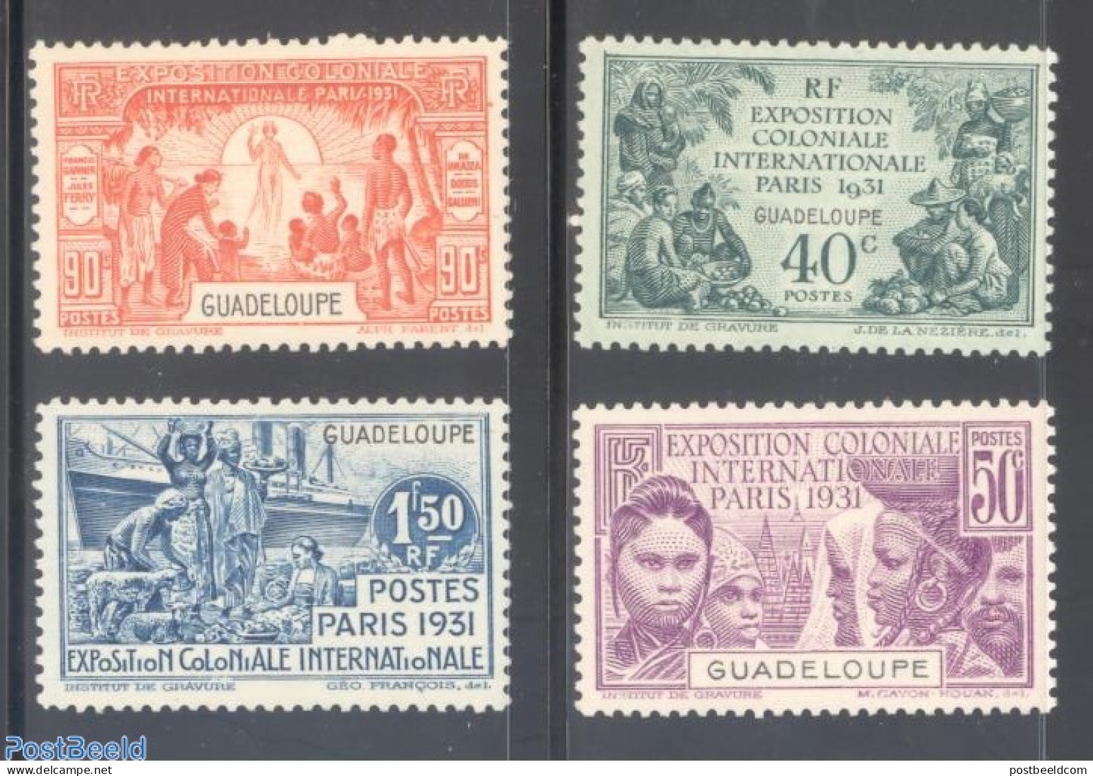 Guadeloupe 1931 Colonial Exposition 4v, Mint NH, Transport - Various - Ships And Boats - World Expositions - Neufs