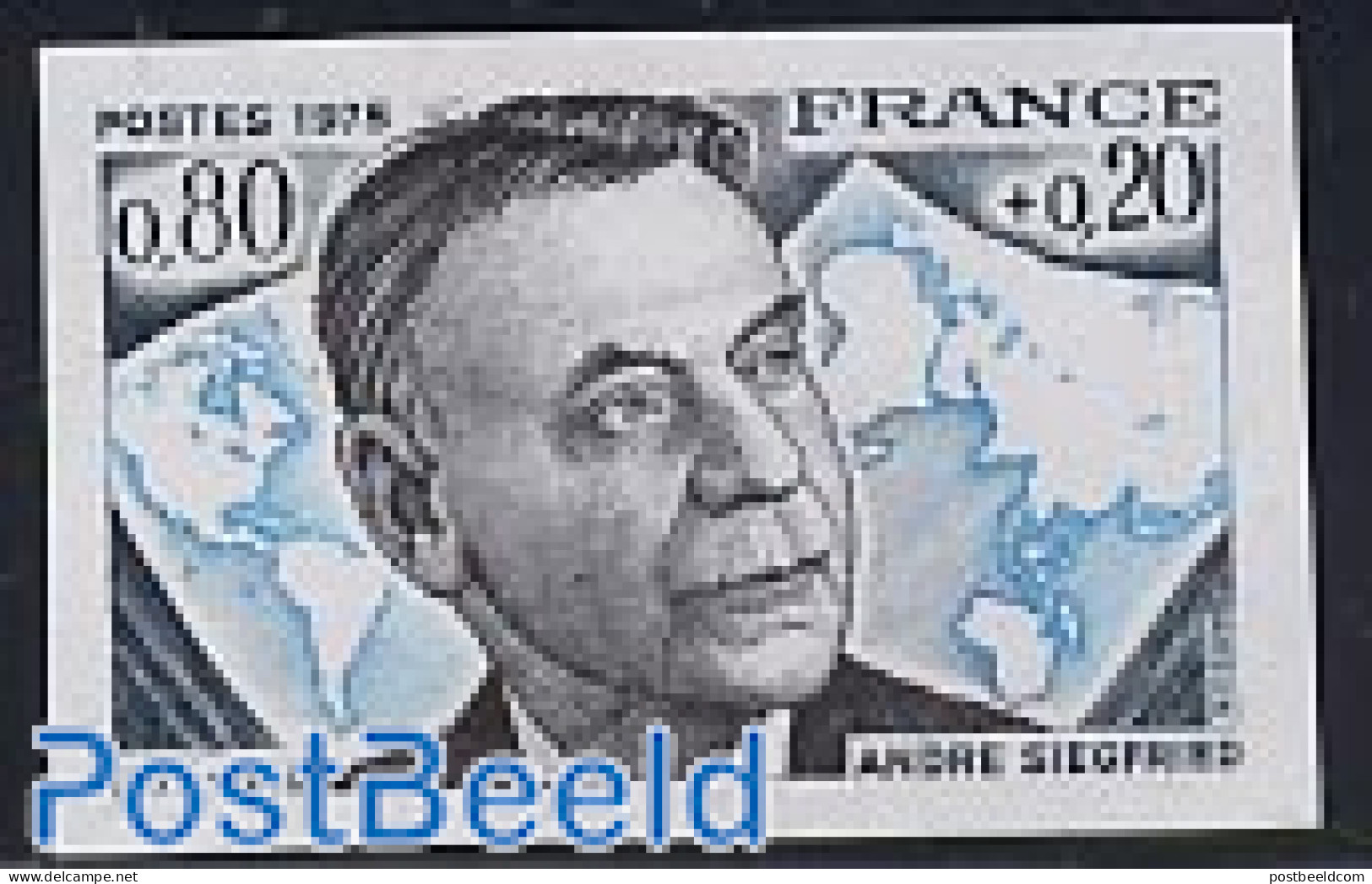 France 1975 A. Siegfried 1v Imperforated, Mint NH, Various - Maps - Neufs